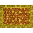thumbnail image 1 of Ahgly Company Machine Washable Indoor Rectangle Oriental Yellow Modern Area Rugs, 3' x 5', 1 of 4