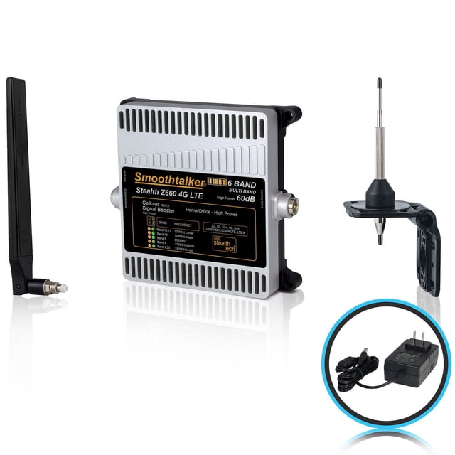 Smoothtalker Stealth Z6 60dB 4G LTE High Power 6 Band Cellular Signal Booster Kit