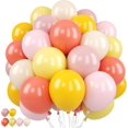 thumbnail image 1 of Yanonmyfd Pink and Purple Balloons, 50PCS 12 Inch Confetti Balloons, Metallic Purple Pink Latex Balloons with Ribbon, Party Balloons for Birthday Shower Wedding Party Decorations,Boho-pink Yellow, 1 of 33