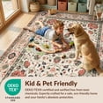 thumbnail image 4 of Design&I 8'x10' Washable Area Rug Vintage Boho Ornate Bordered Symmetry Distressed Scroll Border for Living Room, Family Extra Large Skid-Resistant Low Profile, 4 of 7