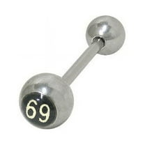 69 Logo Straight Barbell Tongue Ring