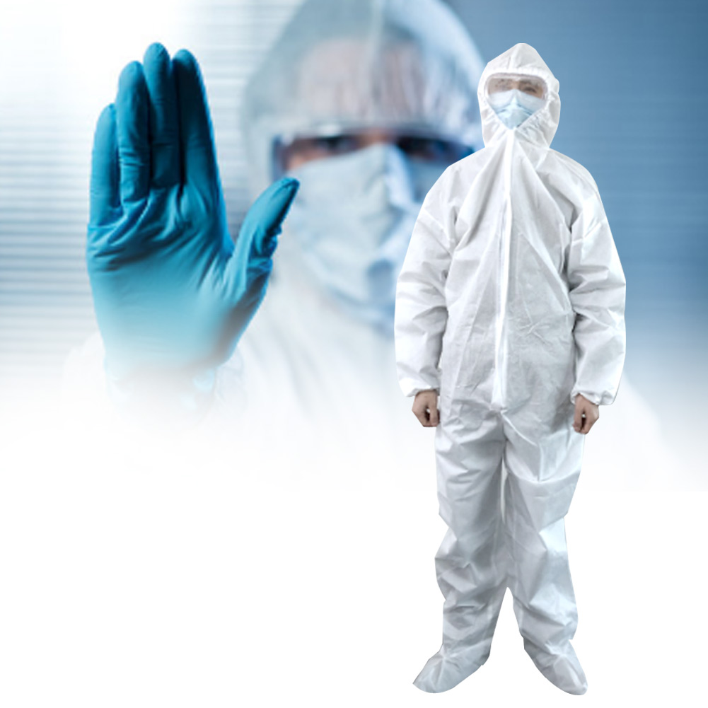 LYUMO Isolation Gown, White NonWoven Fabrics Safe Hygienic Protective