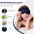thumbnail image 2 of Antifaz para dormir, antifaz de seda para dormir con correa ajustable, antifaz para dormir opaco de satén para hombres y mujeres, cómoda visera con los ojos vendados para dormir nocturno azul, 2 of 6