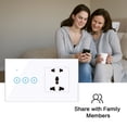 thumbnail image 2 of Interrupteur Intelligent, Compatible avec Prise Murale Wi‐Fi avec Commande Vocale, Compatible Universel, Prise 2 Commutateurs avec 2 Commutateurs 95‐250 V, Application Télécommande, Télécommande Vocale avec Interrupteur Wi‐Fi Dsfen Pl, 2 of 6