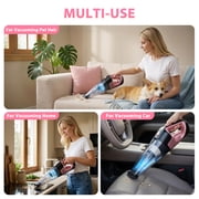 NEXPOW Cordless Handheld Vacuum Pink, 10000Pa Car Vacuum Cleaner, 50Min Runtime 7800mAh, LED Light & Charger, Lightweight 1.9lb for Home Car Pet Hair