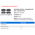 thumbnail image 2 of Front Brake Pad Set - Compatible with 2014 - 2016 Kia Forte 2015, 2 of 2