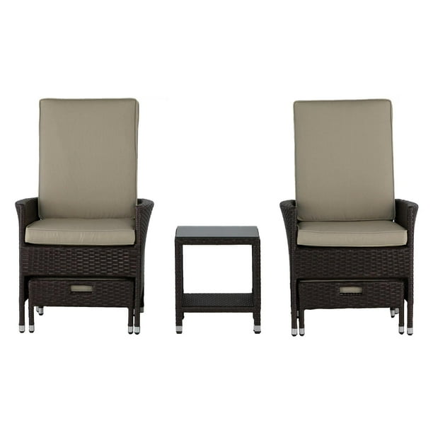 Serta Laa Outdoor 5 Piece Reclining Set Brown Wicker Com Serta Laa Outdoor 5 Piece Reclining, Serta Outdoor Furniture