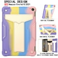 thumbnail image 2 of Dteck Case for Amazon Fire HD 10 2021/HD10 Plus 2021 10.1-inch 11th Generation,Shockproof 3-Layer-Protection Hybrid Rubber Hard PC Back Protective Kickstand Cover，Colorful+Beige, 2 of 4