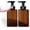 Brown 2 Pack Foaming Soap Dispenser, variant on 15.2oz Amber Refillable Foam Soap Dispenser with Foaming Pump, 2pcs Bathroom Vanities Shampoo Pump Bottle Liquid Container Empty, 450ml Refillable Plastic Square Hand Soap Dispensers Kitchen