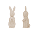 thumbnail image 2 of YOHAVEN Woven Rattan Style Resin Rabbit Statue, Handcrafted Look, Indoor Or Covered Outdoor Display, Boho Cottagecore Spring Decor, Garden Table Centerpiece, Gift For Nature Lovers, 2 of 5