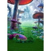 ABPHOTO 5x7ft Photography Backdrop Fairytale Castle in Mushroom Forest Fairy Tale World Backdrops for Photo Shoots Lovers Party Game Adult Kids Baby