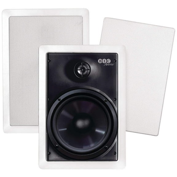 Bic America M-pro6w 150-watt 6.5" Weather-resistant In-wall Speakers With Pivoting Tweeters & Metal & Cloth Grilles