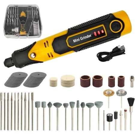 VQJTCVLY Mini Cordless Rotary Tool 3-Speed and USB Charging with 57 Accessories Multi-Purpose 3.7V Power Rotary Tool for Sanding Polishing Drilling Etching Engraving DIY Crafts