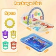 thumbnail image 3 of WonderStone Baby Gym Playmat for Infant,Tummy Time Water Mat with 5 Infant Sensory Baby Toys & Musical Piano Activity for 0-36 Months Boys Girls，Yellow, 3 of 9