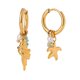 thumbnail image 1 of Modern Marine Jewelry Hammered Conch Starfish Earrings With Crushed Pearls Stainless Steel Lightweight Dangle Design Multicolor, 1 of 4