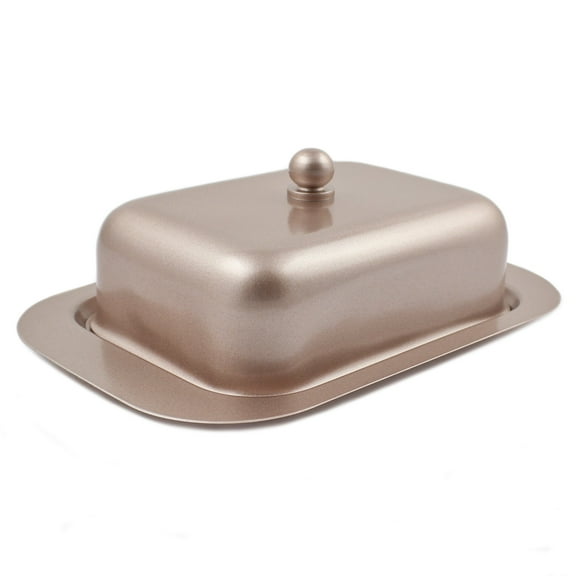 Zoie   Chloe Stainless Steel Butter Dish with Easy to Hold Lid
