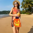 thumbnail image 3 of Cauagu Robes d'Été pour Femmes Halloween, Robes Sans Manches Décontractées de Vacances Col Rond avec 2 Poches, 3 of 7