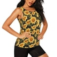 thumbnail image 2 of Haiem Vintage Black Plaid Sunflower Printed Women's Workout Tank Top, Quick-Dry Sleeveless Gym Shirt, Breathable Lightweight Athletic Top for Running, Yoga, and Casual Wear-XX-Large, 2 of 7