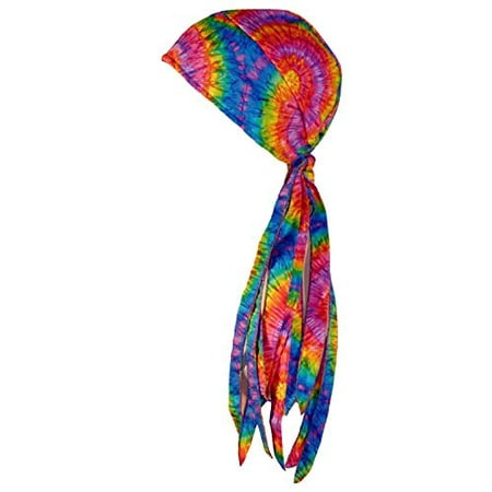 Tie Dye Doo Rag USA Made Headwrap 1960s Hippie Bandana Skull Cap Durag Mens