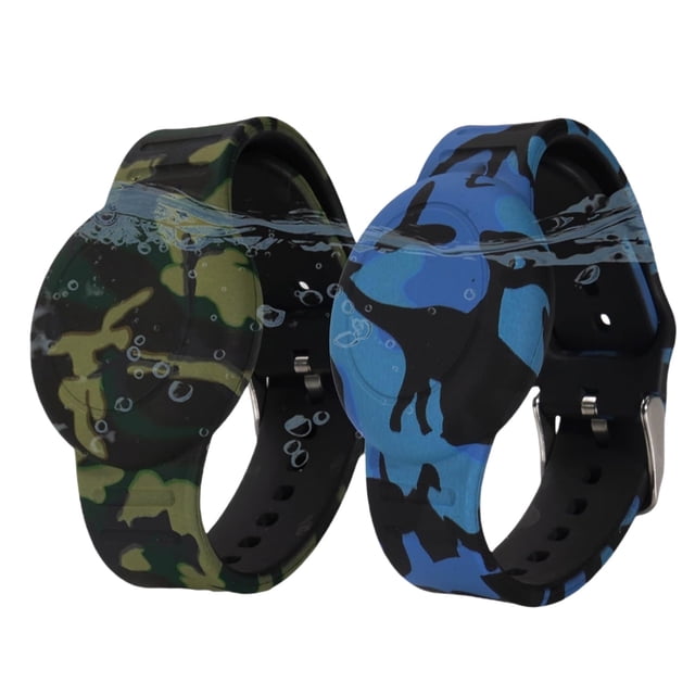 Adecuado para AirTag Rastreador GPS con Soporte de Silicona, Juego de Pulsera Impermeable de 2 Piezas para Niños, con Protección de Seguridad y anti Pérdida