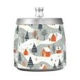 thumbnail image 7 of Yayeee Ashtray with Lid for Cigarette Smokeless Stainless Steel Home Ash Holder, Cartoon Orange Houses, 7 of 7