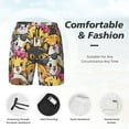 thumbnail image 3 of Yiaed Cute Cat Cartoon Print Mens Swim Trunks Bathing Suit Compression Liner Beach Swim Shorts Swimwear Quick Dry Zipper Pocket No-Chafing Board Short-, 3 of 6