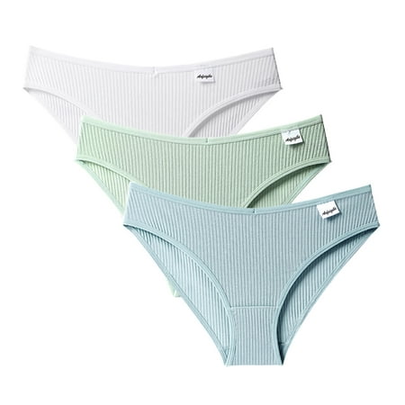 

TAIAOJING Women s Cotton Thong 3 Pcs Bikini Briefs Underwear Panties Brief Pack of 3