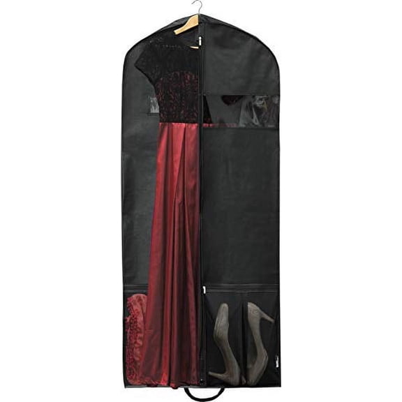 Simple Houseware 54 Inch Heavy Duty Garment Bag Covers for Suits, Tuxedos, Dresses, Coats Storage or Travel, Black