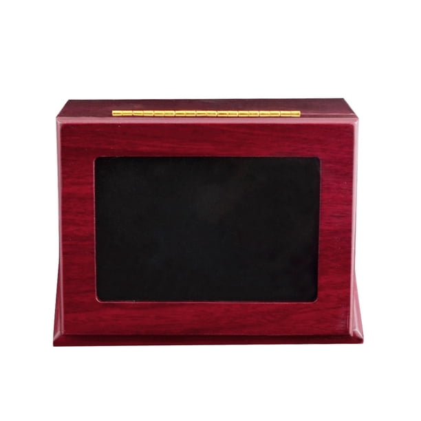 Caja de exhibición de pelotas de golf Colección de porta pelotas de golf Trapezoidal con ventana transparente Superficie lisa Protección de madera