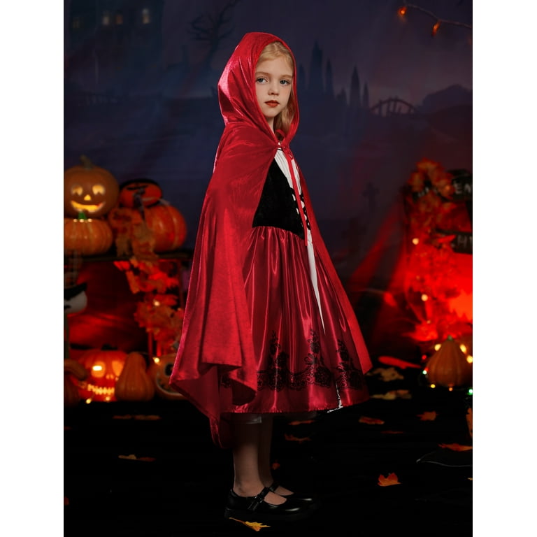 IBTOM CASTLE Kids Girls Little Red Riding Hood Clothes Halloween - Main Image