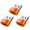 thumbnail image 1 of 6A Tipo-C a USB3.0 Adaptador Convertidor OTG para Samsung Xiaomi PC (3 piezas Naranja), 1 of 5