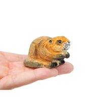 Beaver Wood Figurine - Dam Forest Castor Woodland Critter Miniature Small Animal Toy Handmade Carved Home Decor Folk Ornament Minifigure