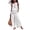 White, variant on AzureSilk Summer Outfits For Women's Linen 2 Piece Outfits Sleeveless Ruffle Top Wide Leg Pants Summer Loungewear Beach Sets Vacation Outfits For Women