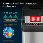 iTouchless 13 Gallon Sensor Kitchen Trash Can with AbsorbX Odor Filter, Stainless Steel