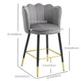 thumbnail image 3 of HOMCOM Bar Stools Set of 2, Counter Height Barstools with Back, 3 of 10
