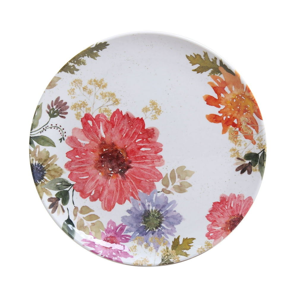 Better Homes & Gardens Outdoor Melamine Floral Salad Plate, Set of 4