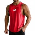 thumbnail image 5 of Cmfcve Men's Breathable Athletic Tank Top Sleeveless Running Bodybuilding Muscle Shirt Crewneck Basic Soild t Shirts with Logo, 5 of 5