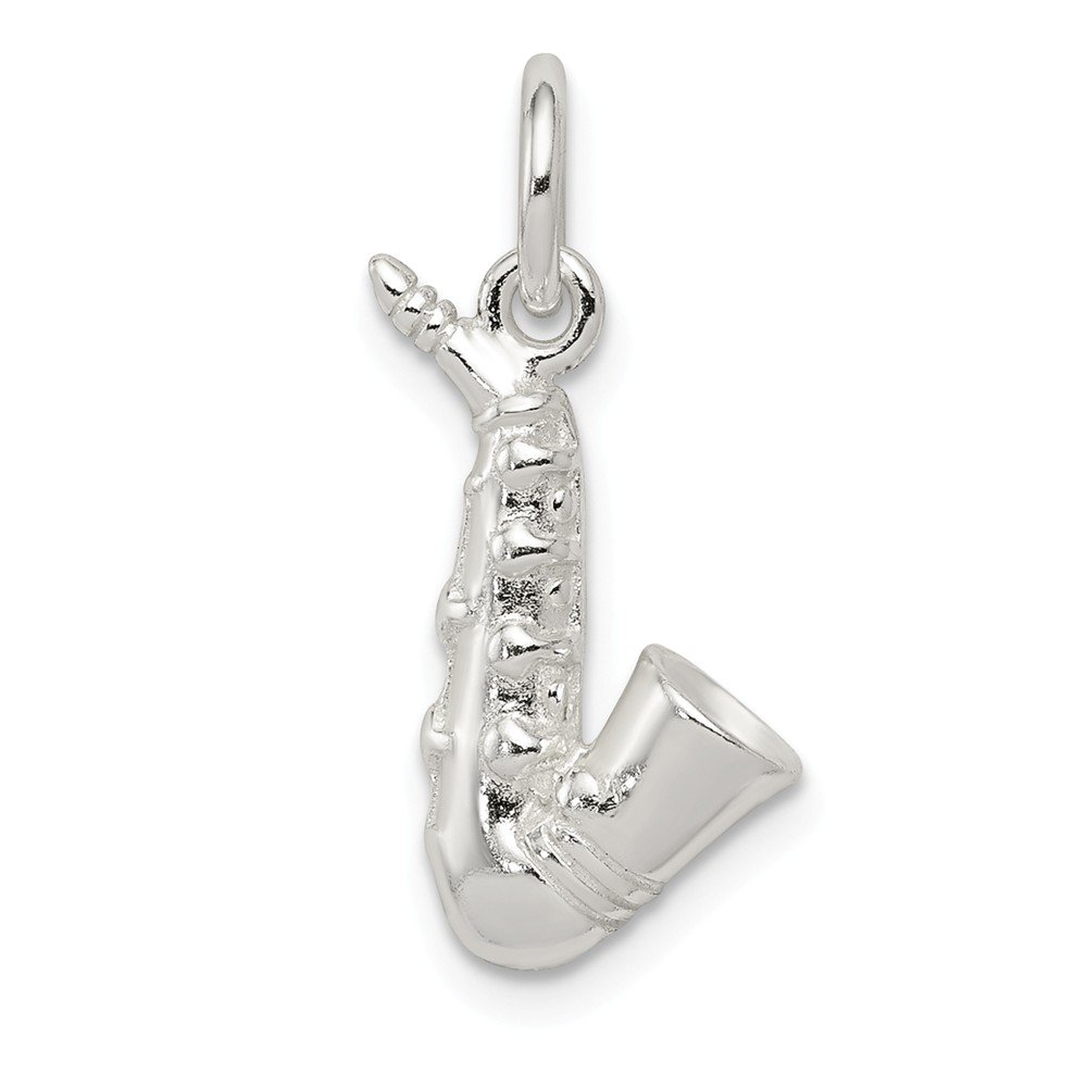 AA Jewels Solid 925 Sterling Silver Saxophone Charm Pendant 17mm x 10mm