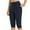Navy, variant on Lovskoo Women's 3/4 Long Capri Shorts High Waisted Yoga Workout Exercise Casual Summer With Pockets Khaki