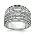 thumbnail image 1 of 925 Sterling Silver Cubic Zirconia Cz Corde Multi Row Ring, 1 of 7