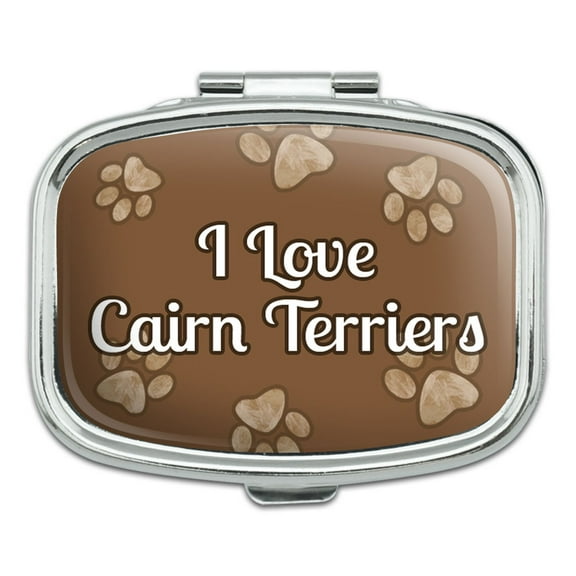 I Love Heart Dogs - Cairn Terriers - Rectangle Pill Box