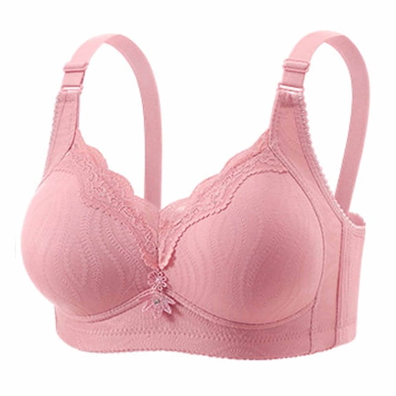Njagoc3 Wireless Bras for Women Plus Size Lace Thin Adjustable Gathered Everyday Comfortable Support Bra