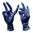 thumbnail image 1 of Guantes Michael Jackson moda puesta en escena Mj lentejuelas guante corto plata azul rojo negro Color dorado manoplas brillantes, 1 of 5