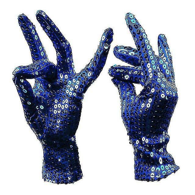 Guantes Michael Jackson moda puesta en escena Mj lentejuelas guante corto plata azul rojo negro Color dorado manoplas brillantes