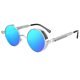 thumbnail image 1 of Gafas de sol retro jinwen Montura Redonda Metal Vintage Azul Plateado, 1 of 3
