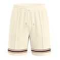thumbnail image 3 of Hurxie Mens Athletic Gym Shorts 5/5.5 Inch Cotton Casual Shorts Elastic Waist Joggers Sports Sweat Shorts with Pockets Beige,2XL, 3 of 6
