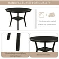 thumbnail image 6 of 5-Piece Round Set Included Table with Bottom Shelf and 4 Upholstered Kitchen Chairs Seat Linen Fabric Upholstered Seat, 6 of 7