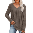 thumbnail image 3 of WIHOLL Long Sleeve Shirts for Women V Neck Tunic Tops Lightweight Womens Sweaters Fall Outfits, 3 of 12