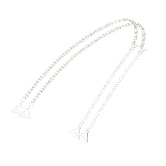 unbranded  Rhinestone Shoulder Strap Straps with Rhinestones Bra Silver Women's