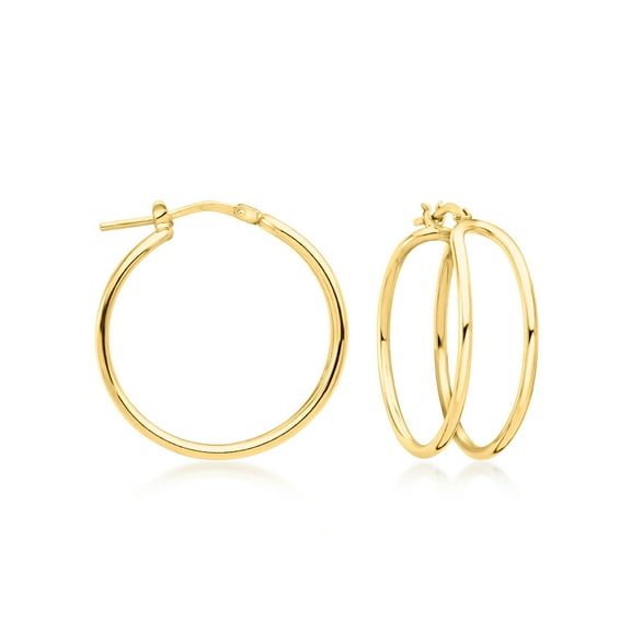 Ross-Simons Italian 18kt Gold Over Sterling Double-Hoop Earrings, Women's, Adult